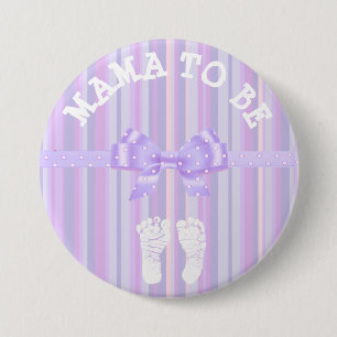 Badge Rond 7,6 Cm Bouton de Baby Shower pour future Maman : Nœud Vio