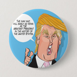 Badge Rond 7,6 Cm Bouton de bande dessinée de Donald Trump