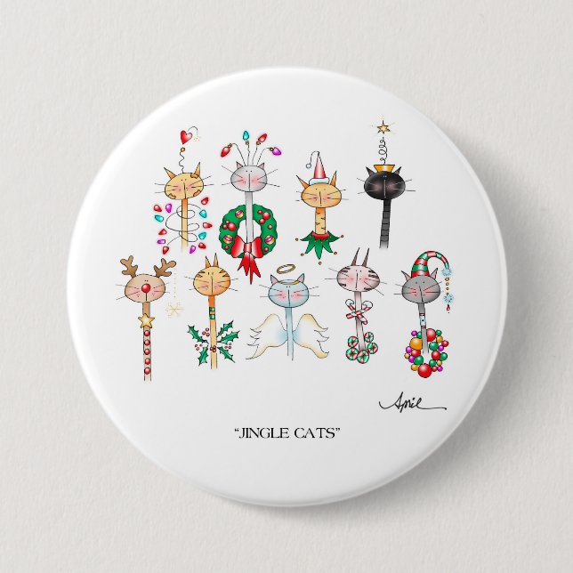 Badge Rond 7,6 Cm Bouton de CHATS de TINTEMENT (Devant)