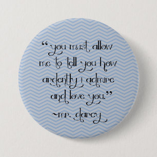 Badge Rond 7,6 Cm Bouton de chevron de proposition de M. Darcy's