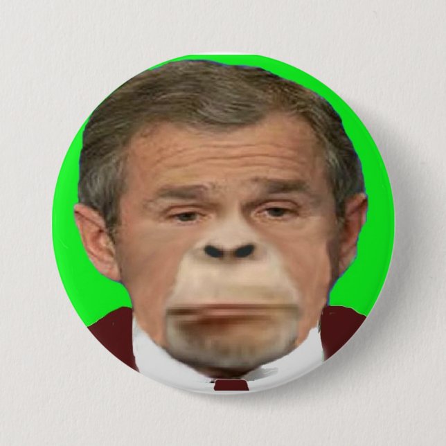 Badge Rond 7,6 Cm Bouton de chimpanzé de Bush (Devant)
