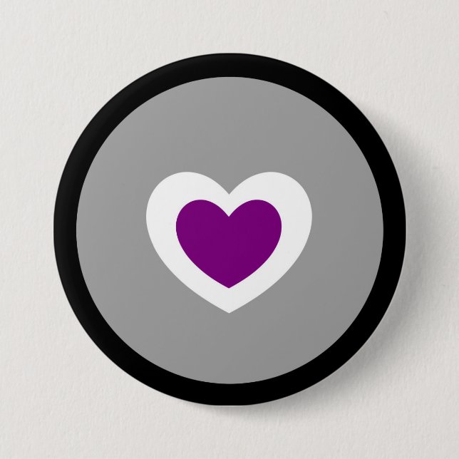 Badge Rond 7,6 Cm Bouton de coeur (Devant)