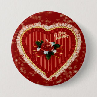 Badge Rond 7,6 Cm Bouton de cœur de la Saint-Valentin