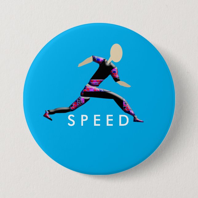 Badge Rond 7,6 Cm Bouton de coureur de sprint (Devant)