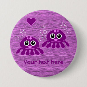 Badge Rond 7,6 Cm Bouton de coutume d'amour de poulpe