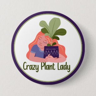 Badge Rond 7,6 Cm Bouton de Dame Plante Folle