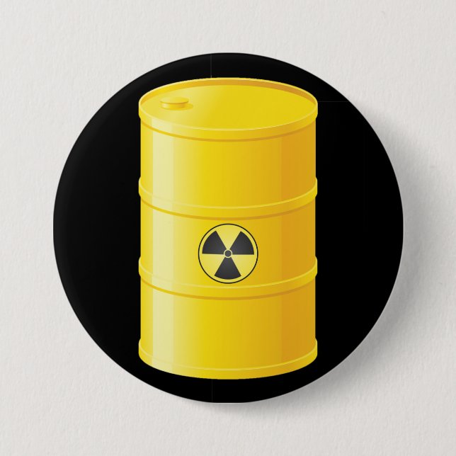 Badge Rond 7,6 Cm Bouton de déchets radioactifs (Devant)