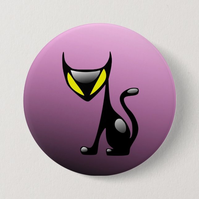 Badge Rond 7,6 Cm Bouton de démon de chat (Devant)