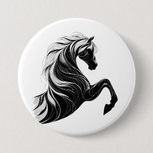 Badge Rond 7,6 Cm Bouton de design Cheval gras et élégant