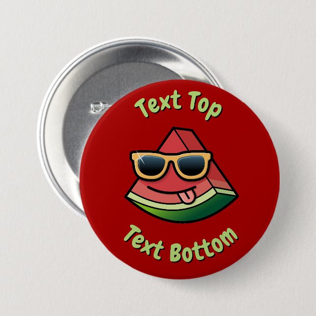 Badge Rond 7,6 Cm Bouton de dessin de pastèque (Devant & derrière)