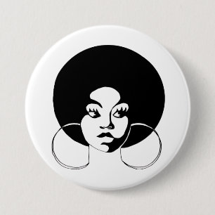 Badge Rond 7,6 Cm Bouton de diva d'Afro