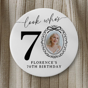 Badge Rond 7,6 Cm Bouton de fête photo pour 70e anniversaire Regar