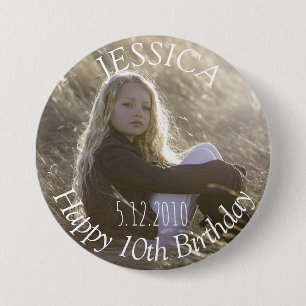 Badge Rond 7,6 Cm Bouton de fille d'anniversaire