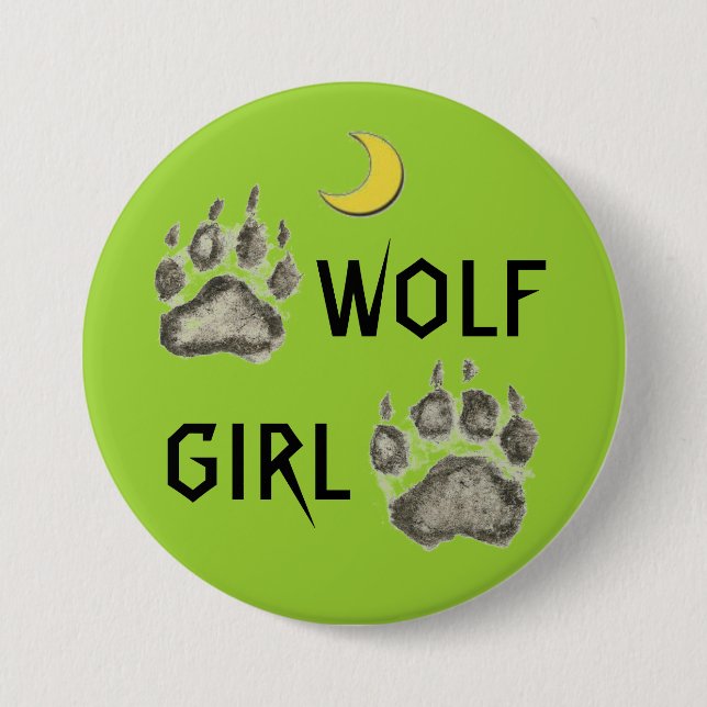 BADGE ROND 7,6 CM BOUTON DE FILLE DE LOUP (Devant)