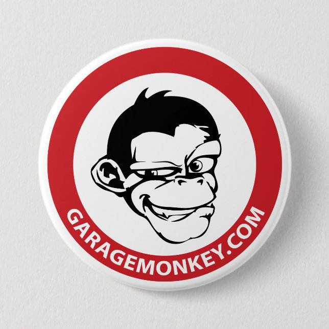 Badge Rond 7,6 Cm Bouton de GarageMonkey (Devant)