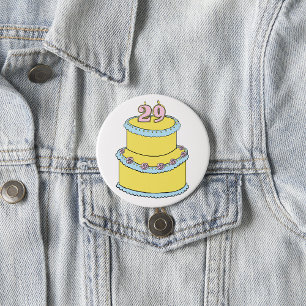 Badge Rond 7,6 Cm Bouton de gâteau du 29e anniversaire