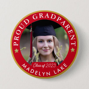 Badge Rond 7,6 Cm Bouton de graduation 2023 GRADParent Fière
