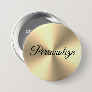 Badge Rond 7,6 Cm Bouton de gros pinback en or métallique brillant