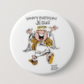 Badge Rond 7,6 Cm bouton de Jésus de joyeux anniversaire
