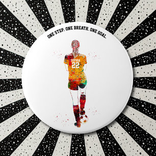 Badge Rond 7,6 Cm Bouton de joueuse de football