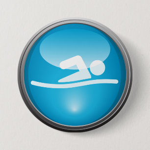 Badge Rond 7,6 Cm Bouton de jour de course de BAIN de triathlon