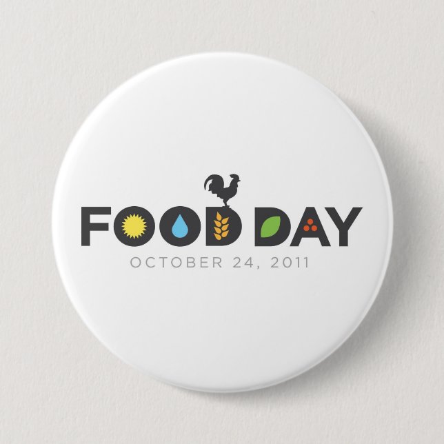 Badge Rond 7,6 Cm Bouton de jour de nourriture (Devant)
