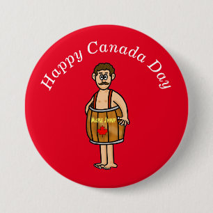 Badge Rond 7,6 Cm Bouton de la fête du Canada Homme portant un canon