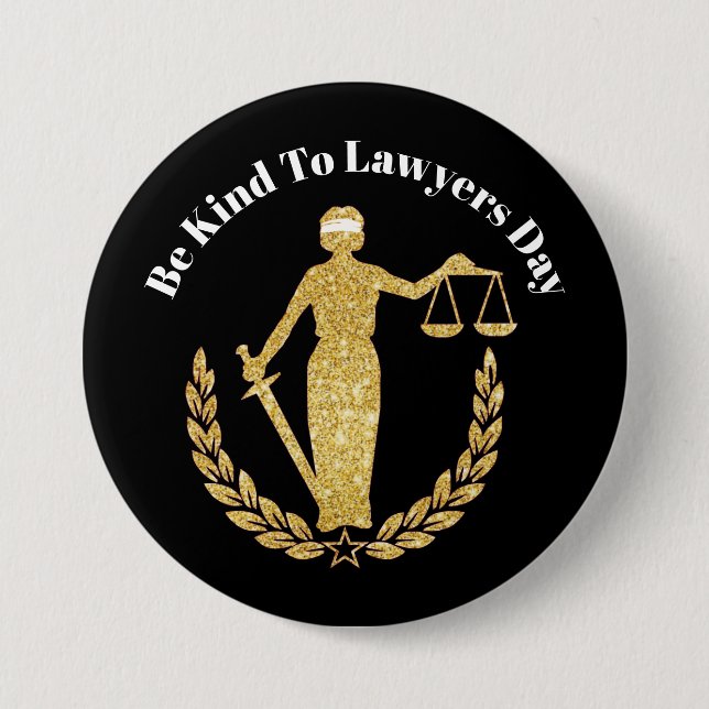 Badge Rond 7,6 Cm Bouton de la Journée des avocats - Lady Justice (Devant)