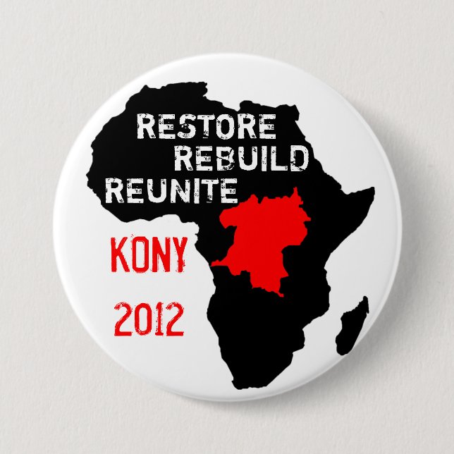 Badge Rond 7,6 Cm Bouton de l'Afrique centrale de restauration (Devant)