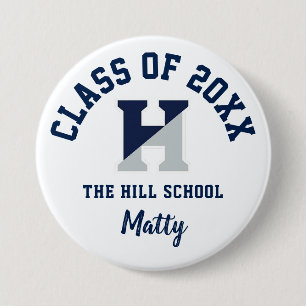 Badge Rond 7,6 Cm Bouton de l'école Hill Logo personnalisé