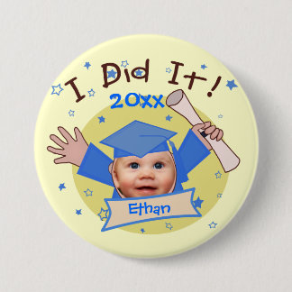 Badge Rond 7,6 Cm Bouton de l'obtention du diplôme de l'écolier fait
