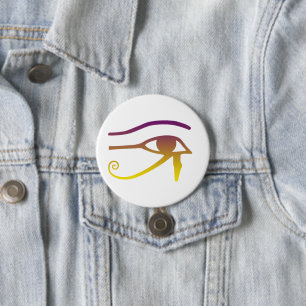 Badge Rond 7,6 Cm Bouton de l'oeil d'or de Horus