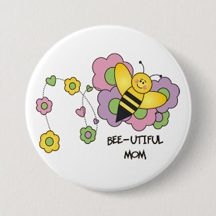 Badge Rond 7,6 Cm Bouton de maman d'Abeille-utiful