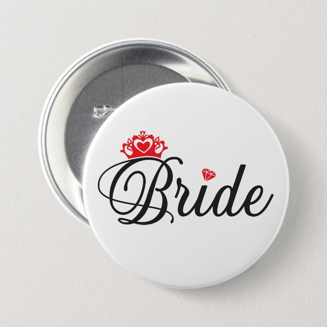 Badge Rond 7,6 Cm Bouton de mariée (Devant & derrière)