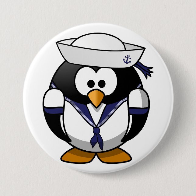 Badge Rond 7,6 Cm Bouton de marin manchot (Devant)
