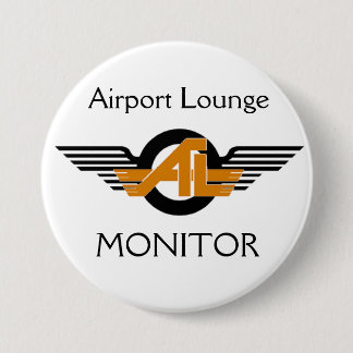 Badge Rond 7,6 Cm Bouton de moniteur de salon d'aéroport