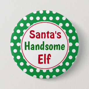 Badge Rond 7,6 Cm Bouton de Noël de l'Elfe de Père Noël amusant