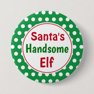 Badge Rond 7,6 Cm Bouton de Noël de l'Elfe de Père Noël amusant