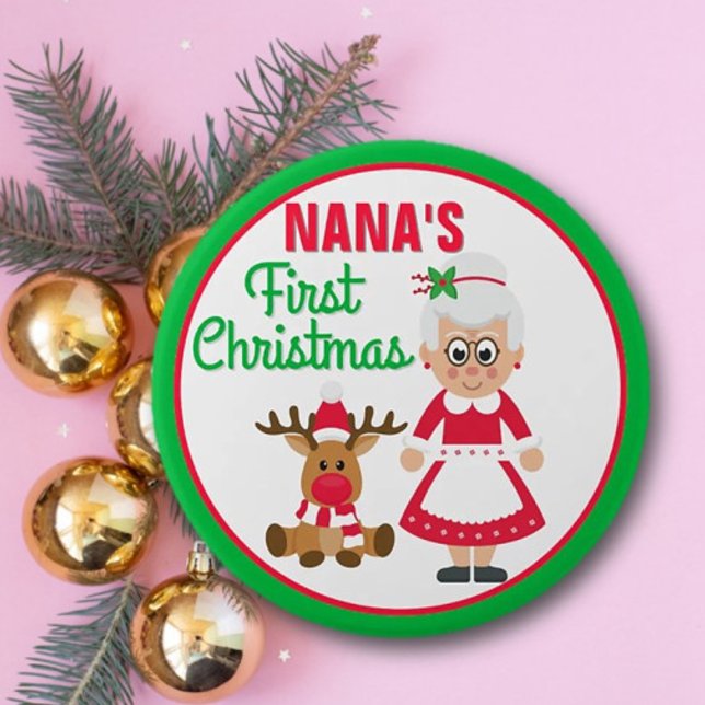 Badge Rond 7,6 Cm Bouton de Noël de Nana (Créateur téléchargé)