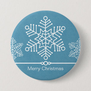 Badge Rond 7,6 Cm Bouton de Noël des Snowflakes