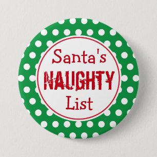 Badge Rond 7,6 Cm Bouton de Noël Liste des enfants vilains du Père N