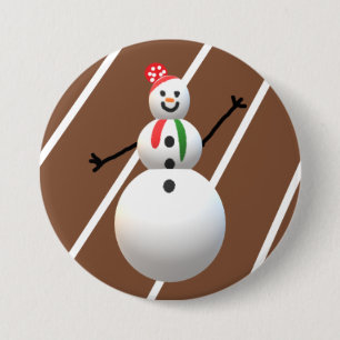 Badge Rond 7,6 Cm Bouton de Noël moche Snowman