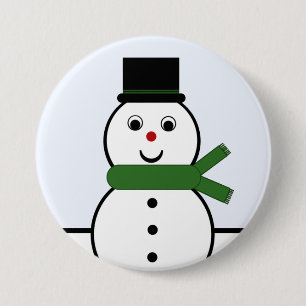 Badge Rond 7,6 Cm Bouton de Noël Whimsical Snowman