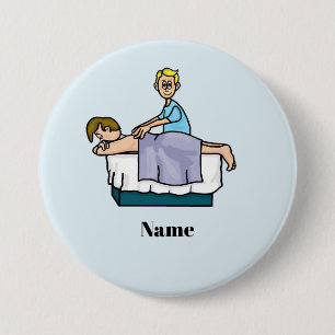 Badge Rond 7,6 Cm Bouton de nom de chiropraticien masculin ou de mas