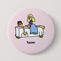 Bouton de nom de chiropraticienne ou de masseuse