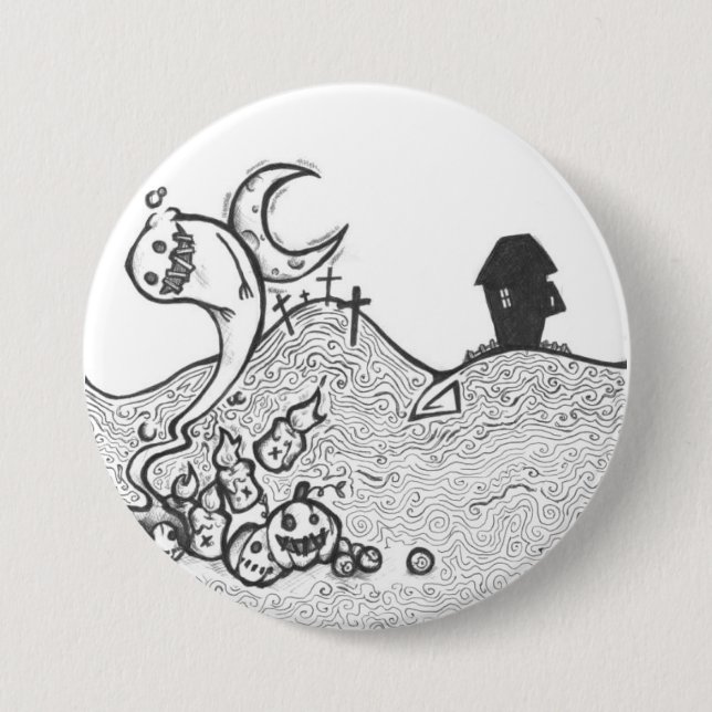 Badge Rond 7,6 Cm Bouton de nuit de Halloween (Devant)