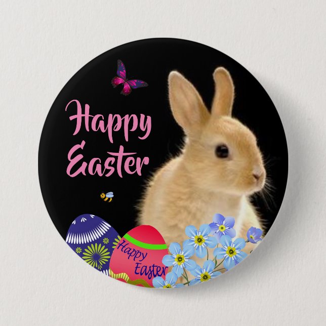 Badge Rond 7,6 Cm Bouton de Pâques sur mesure (Devant)
