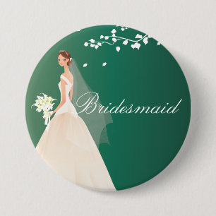 Badge Rond 7,6 Cm Bouton de partie de jeune mariée de demoiselle