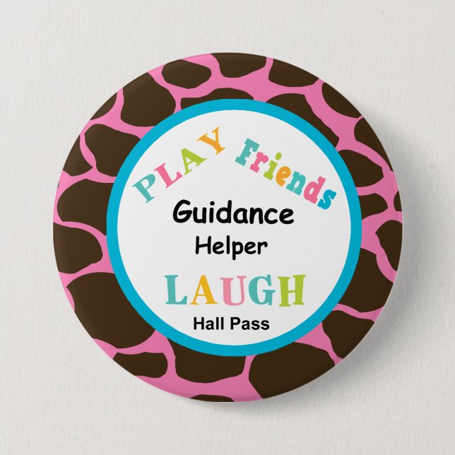 Badge Rond 7,6 Cm Bouton de passage de hall d'aide d'école (Devant)