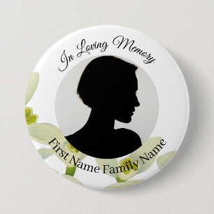Badge Rond 7,6 Cm Bouton de photo commémoratif Snowdrop blanc